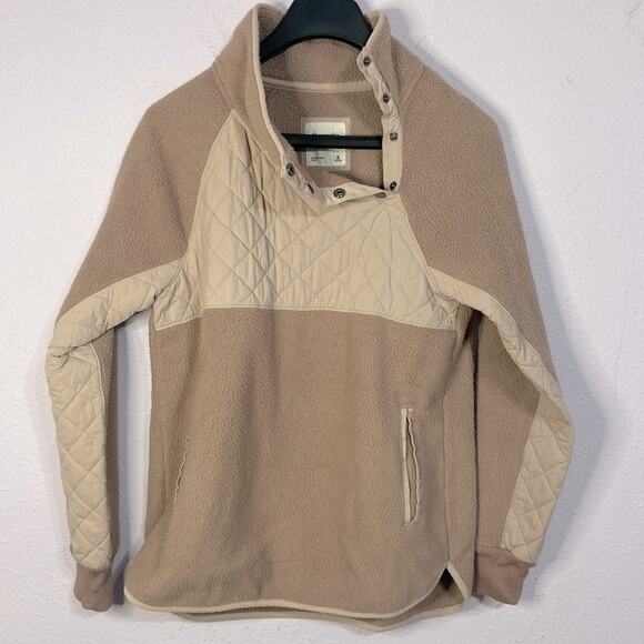 Abercrombie & Fitch Women Blush Asymmetrical Snap-up Fleece Sweater Size M - Picture 5 of 11